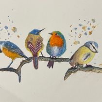 My project for course: Artistic Watercolor Techniques for Illustrating Birds. Traditional illustration, Watercolor Painting, Realistic Drawing, and Naturalistic Illustration project by gibbss85 - 08.09.2023