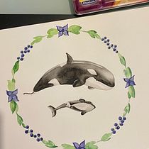 Mi proyecto del curso: Técnicas de ilustración naturalista: ballenas en acuarela. Un progetto di Belle arti, Pittura, Pittura ad acquerello e Illustrazione naturalistica di Ingrid Mödinger - 10.08.2023
