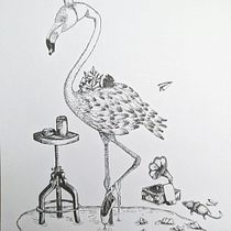 Mon projet du cours : Illustration surréaliste au feutre fin Ein Projekt aus dem Bereich Traditionelle Illustration, Bleistiftzeichnung, Zeichnung, Realistische Zeichnung, Artistische Zeichnung und Illustration mit Tinte von Gabrielle Roch - 01.08.2023