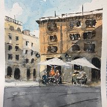 My project for course: Modern Techniques for Watercolor Cityscapes. Painting, and Watercolor Painting project by hellokristina - 08.10.2023