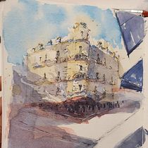 My project for course: Architectural Sketching with Watercolor and Ink. Sketching, Drawing, Watercolor Painting, Architectural Illustration, Sketchbook & Ink Illustration project by Celine - 08.08.2023