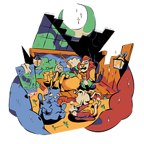 Gatinhos Yokai brincando de teatro Kabuki sob a luz do luar - Meu projeto do curso: Monetize suas ilustrações: como transformá-las em produtos . Traditional illustration, Marketing, Digital Illustration, Digital Drawing, and Business project by José David Sousa - 08.09.2023