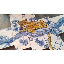 Onça Pintada - azulejos Ein Projekt aus dem Bereich Traditionelle Illustration, H, werk, Bildende Künste und Keramik von Cris Pires - 12.08.2023