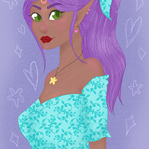 My project for course: Female Character Portraits in Procreate. Projekt z dziedziny Trad, c, jna ilustracja, Ilustracja c, frowa, R, sunek c i frow użytkownika Kitty Ahrens - 09.08.2023