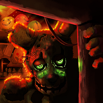 fnaf springtrap. artificial red light . Traditional illustration, Digital Illustration, and Digital Painting project by igor_lsojka - 08.13.2023