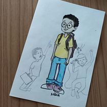 Meu projeto do curso: Introdução à criação de personagens estilo cartoon. Un projet de Illustration traditionnelle, Conception de personnages, Dessin , et Design  de Nádia Carvalho - 18.08.2023
