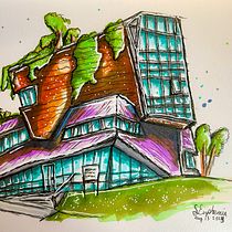 My project for course: Expressive Architectural Sketching with Colored Markers. Sketching, Drawing, Architectural Illustration, Sketchbook & Ink Illustration project by Sarah Seeley - 08.13.2023