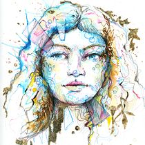 My project for course: Experimental Portraiture with Ink, Tea and Alcohol. Fine Arts, Painting, Drawing & Ink Illustration project by annciella.alarie - 08.14.2023