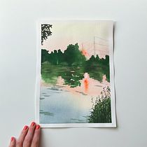 My project for course: Atmospheric Landscapes in Watercolor  Ein Projekt aus dem Bereich Bildende Künste, Malerei und Aquarellmalerei von Hanna Shvaikova - 14.08.2023