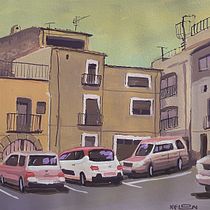 Mi proyecto del curso: Pintura de paisajes urbanos con gouache Ein Projekt aus dem Bereich Traditionelle Illustration, Malerei und Gouachemalerei von Alejandro Maiques Paredes - 14.08.2023