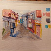 Mon projet du cours : Techniques modernes pour des ​paysages urbains à l'aquarelle. Painting, and Watercolor Painting project by Sophie Castelain - 08.15.2023