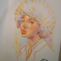 My project for course: Vibrant Portrait Drawing with Colored Pencils. Drawing, Portrait Drawing, Sketchbook, and Colored Pencil Drawing project by Leslear Larga - 08.15.2023