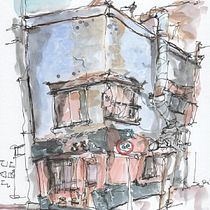 My project for course: Expressive Architectural Sketching with Colored Markers. Sketching, Drawing, Architectural Illustration, Sketchbook & Ink Illustration project by Armin Catovic - 08.16.2023