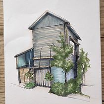 My project for course: Expressive Architectural Sketching with Colored Markers. Sketching, Drawing, Architectural Illustration, Sketchbook & Ink Illustration project by Beáta Benediktová - 08.16.2023