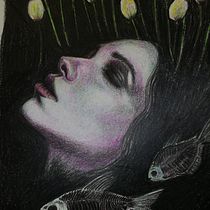 My project for course: Chiaroscuro Creative Portrait with Pencils. Un projet de Illustration traditionnelle, Dessin au cra, on, Dessin de portrait, Dessin artistique, Dessin aux cra , et ons de couleur de Lisa Dunne - 12.08.2023