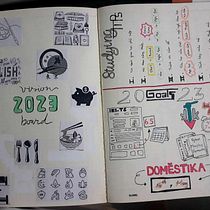 My project for course: Creative Bullet Journaling for Productivity. Traditional illustration, Arts, Crafts, Lettering, DIY, H, Lettering, Management, and Productivit project by Ryoku Kal - 08.17.2023