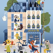 Mon projet du cours : Construction d'univers & composition pour illustration. Een project van Traditionele illustratie, Ontwerp van personages,  Tekening, Digitale illustratie y Kinderillustratie van Julia Bellini - 17.08.2023