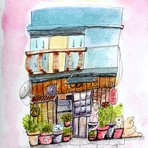 Meu projeto do curso: Ilustração de cenários charmosos com aquarela e caneta-tinteiro. Painting, Sketching, Watercolor Painting, Architectural Illustration & Ink Illustration project by Frances Lima - 08.15.2023