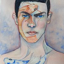 Mon projet du cours : Portraits à l'aquarelle expressifs. Un progetto di Illustrazione tradizionale, Belle arti, Pittura, Pittura ad acquerello e Disegno di ritratti di hery.marie - 18.08.2023