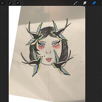 My project for course: Design Old-School Tattoos in Procreate I. Projekt z dziedziny Trad, c, jna ilustracja,  R, sunek, Ilustracja c, frowa i Projektowanie tatuaż użytkownika paranoicharmony - 18.08.2023