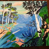 Mi proyecto del curso: Pintura acrílica paso a paso: crea paisajes increíbles. Traditional illustration, Painting, Acr, lic Painting, and Sketchbook project by buqueteali - 08.18.2023
