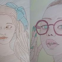 Meu projeto do curso: Desenho de retratos vibrantes com lápis de cor. Drawing, Portrait Drawing, Sketchbook, and Colored Pencil Drawing project by Jayme Gonzalez - 08.18.2023