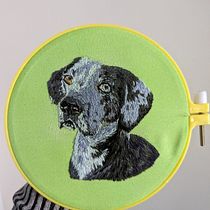 Oliver: My project for course: Embroidered Pet Portraits: . Embroider, Naturalistic Illustration, and Textile Design project by sarah_j_j_stace - 08.19.2023