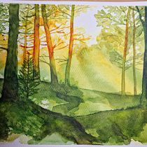 Mein Abschlussprojekt für den Kurs: Verträumte Aquarell-Landschaften: Halte Licht fest. Un projet de Peinture , et Aquarelle de Elena - 19.08.2023