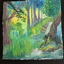 Mein Abschlussprojekt für den Kurs: Illustration von Fantasielandschaften mit Aquarell und Gouache. Un progetto di Belle arti, Pittura, Pittura ad acquerello, Illustrazione naturalistica e Pittura gouache di Pia Dibos - 19.08.2023