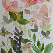 Mon projet du cours : Aquarelle florale créative : renouez avec la nature. Ilustração tradicional, Pintura, Pintura em aquarela e Ilustração botânica projeto de marjorie_2verville - 18.08.2023