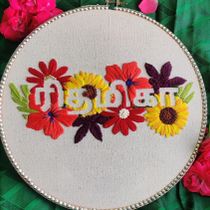 My project for course: Embroidery Art with Lettering: Negative Type Designs. Embroider, and Textile Design project by ramyhaa.sselvaraj - 08.18.2023