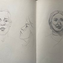 My project for course: Portrait Sketchbooking: Explore the Human Face. Sketching, Drawing, Portrait Drawing, Artistic Drawing, and Sketchbook project by annavelikaya2013 - 08.20.2023