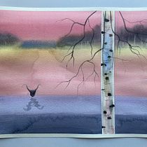My project for course: Atmospheric Landscapes in Watercolor  Ein Projekt aus dem Bereich Bildende Künste, Malerei und Aquarellmalerei von rivervalley - 19.08.2023