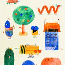 Sommer in der Stadt . Character Design, Digital Illustration, Children's Illustration, and Picturebook project by tadado - 08.20.2023