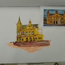 My project for course: Expressive Architectural Sketching with Colored Markers. Sketching, Drawing, Architectural Illustration, Sketchbook & Ink Illustration project by Lesly Uys - 08.21.2023