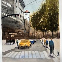 Mi proyecto del curso: Paisajes urbanos en acuarela Ein Projekt aus dem Bereich Bildende Künste, Aquarellmalerei und Architektonische Illustration von jvrtejada - 21.08.2023