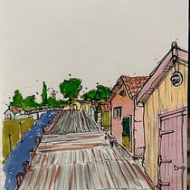 Mon projet du cours : Esquisses d'architecture expressives aux feutres de couleur. Sketching, Drawing, Architectural Illustration, Sketchbook & Ink Illustration project by Marie Martet - 08.21.2023
