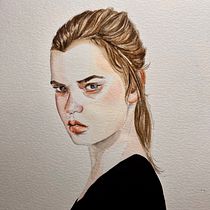 Mi proyecto del curso: Retrato en acuarela a partir de una fotografía. Un projet de Illustration traditionnelle, Aquarelle , et Dessin de portrait de thealienspot - 19.08.2023