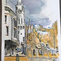 My project for course: Urban Sketching: Create Expressive Cityscapes. Painting, Sketching, Drawing, Watercolor Painting, Sketchbook & Ink Illustration project by bvmrq4cx25 - 08.21.2023