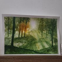 Mi proyecto del curso: Paisajes de ensueño con acuarela: plasma la luz. Un projet de Peinture , et Aquarelle de Verónica Indira Villegas Triana - 18.08.2023