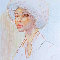 Meu projeto do curso: Desenho de retratos vibrantes com lápis de cor Eliane Mattza Torres. Drawing, Portrait Drawing, Sketchbook, and Colored Pencil Drawing project by ELIANE MATTZA TORRES - 08.19.2023