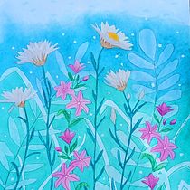 Mein Abschlussprojekt für den Kurs: Negative Aquarelltechniken zur botanischen Illustration Ein Projekt aus dem Bereich Traditionelle Illustration, Aquarellmalerei und Botanische Illustration von rubina_kreativ - 23.08.2023