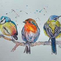 My project for course: Artistic Watercolor Techniques for Illustrating Birds. Traditional illustration, Watercolor Painting, Realistic Drawing, and Naturalistic Illustration project by suzij - 08.20.2023