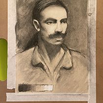 Mi proyecto del curso: Retrato realista al carboncillo. Ilustração tradicional, Artes plásticas, Desenho, Desenho de retrato, e Desenho realista projeto de Alberto Melgares - 19.08.2023