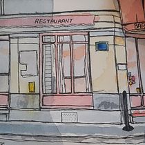 Paris & Bruges: Architectural Sketching with Watercolor and Ink. Sketching, Drawing, Watercolor Painting, Architectural Illustration, Sketchbook & Ink Illustration project by atlee.martinez - 08.20.2023
