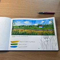 Mijn project van de cursus: Een reisschetsboekje maken met aquarel. Traditional illustration, Watercolor Painting, Architectural Illustration, and Sketchbook project by anneflienpost - 08.27.2023