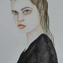 Ragazza seria. Traditional illustration, Watercolor Painting, and Portrait Drawing project by Enrica Boni - 08.27.2023