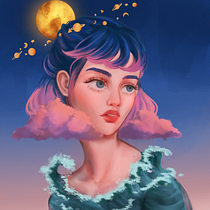 My project for course: Digital Fantasy Portraits with Photoshop. Ilustração tradicional, Desenho, Ilustração digital, Desenho de retrato, Desenho digital, e Pintura digital projeto de alamoudilinah - 27.08.2023