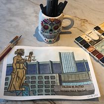 Meu projeto do curso: Ilustração de cenários charmosos com aquarela e caneta-tinteiro. Painting, Sketching, Watercolor Painting, Architectural Illustration & Ink Illustration project by Elmo Pinheiro - 08.22.2023