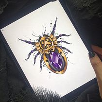 My project for course: Artistic Tattoo Design with Golden Effects in Procreate. Ilustração tradicional, Ilustração digital, e Desenho de tatuagens projeto de justina.kniukstaite - 26.08.2023